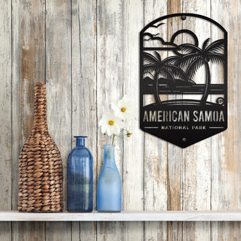 American Samoa Park Neon Sign, National Park Welcome Sign, Personalized National Park Sign, Forest Service Sign, Customized Park Sign
