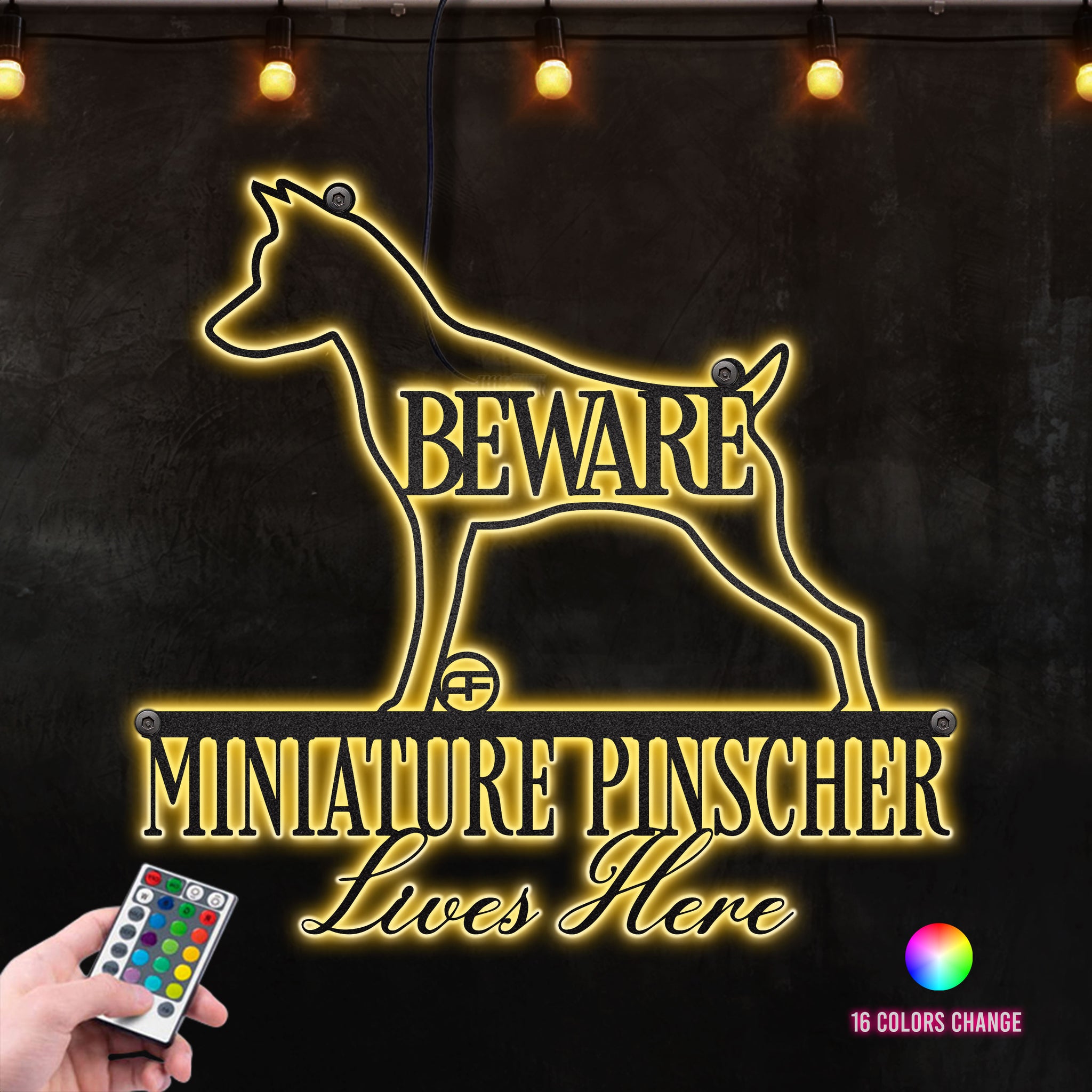 Beware Miniature Pinscher Dog Lives Here