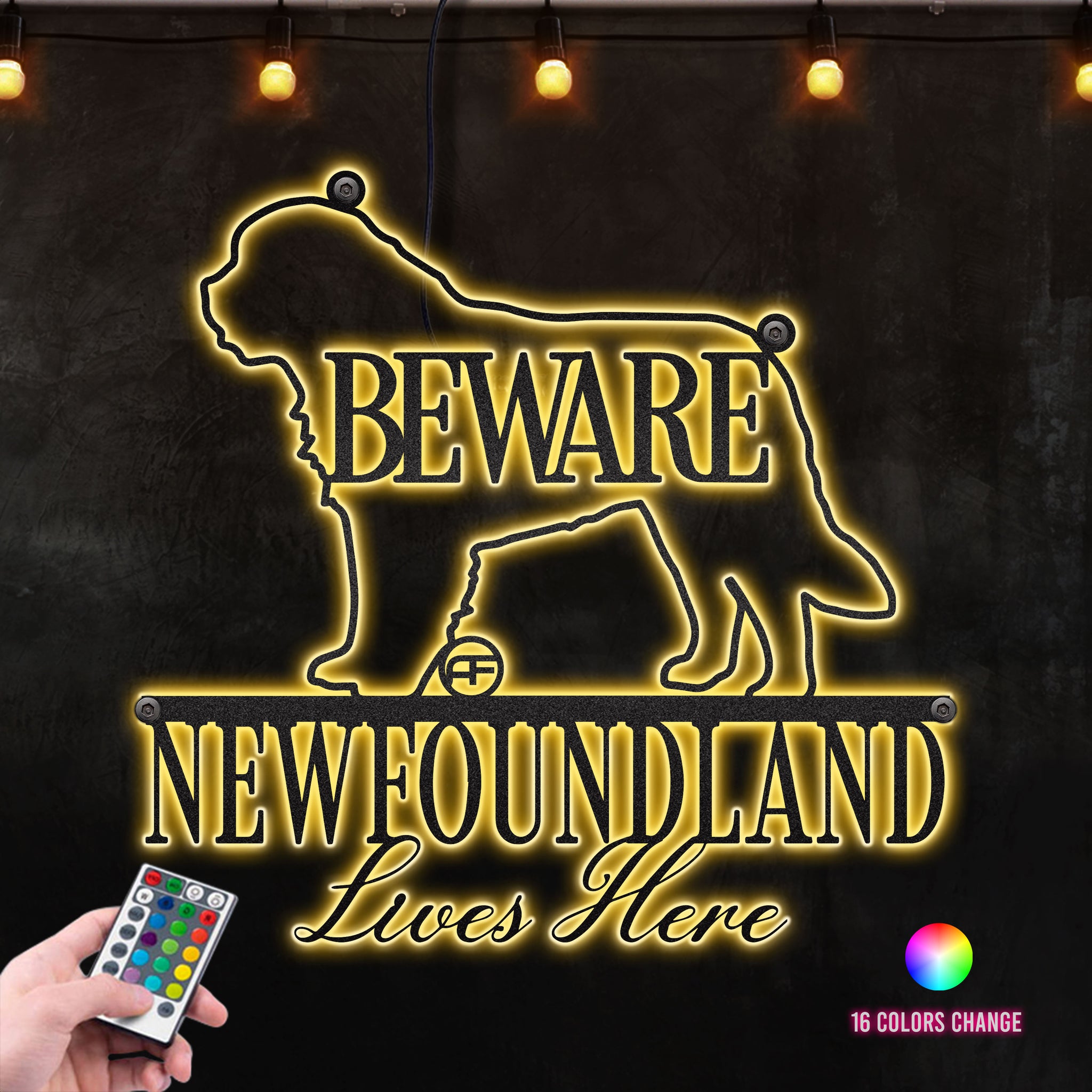 Beware Newfoundland Dog Lives Here