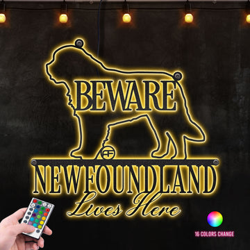 Beware Newfoundland Dog Lives Here