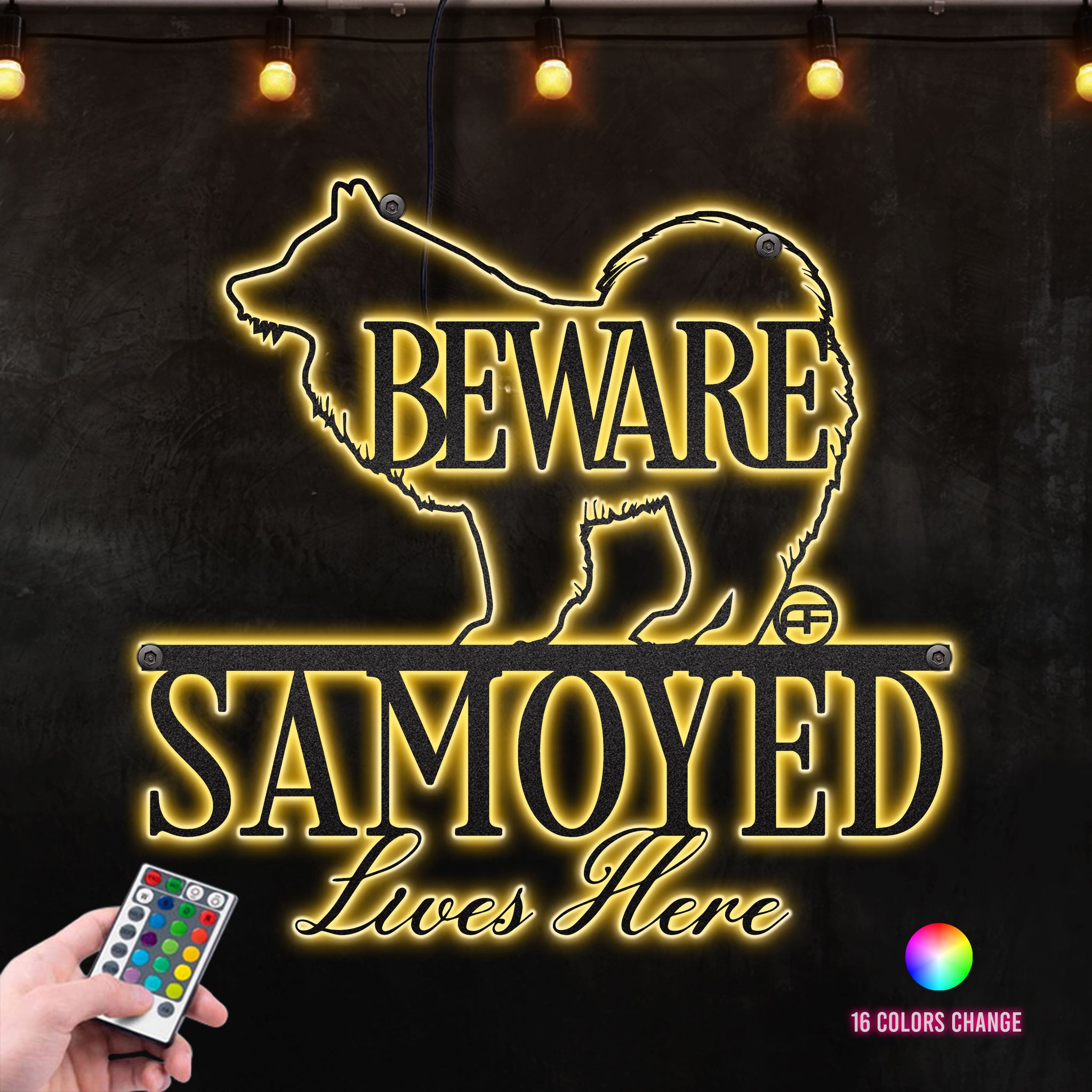 Beware Samoyed Dog Lives Here