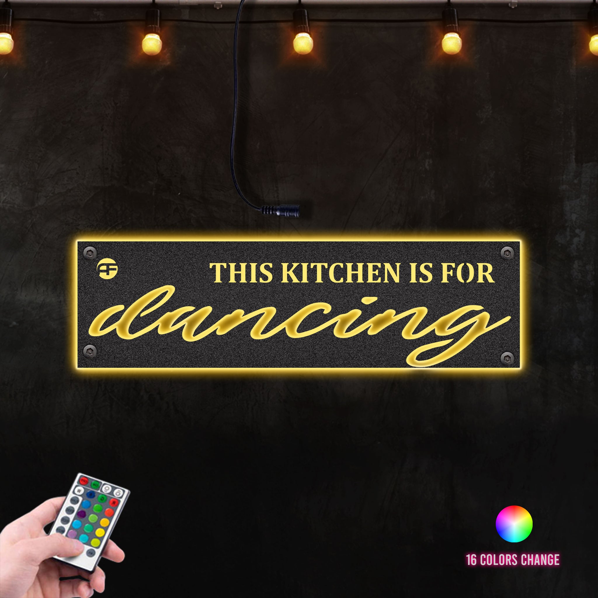 This Kitchen is for dancing 2 Metal Wall Art RGB Led light backlit