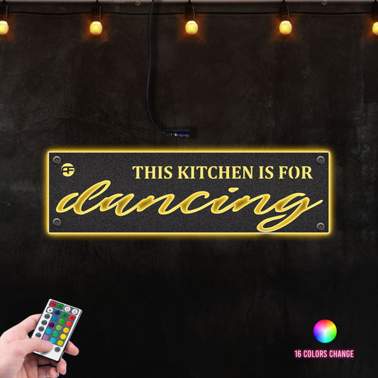 This Kitchen is for dancing 2 Metal Wall Art RGB Led light backlit