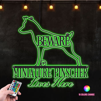 Beware Miniature Pinscher Dog Lives Here