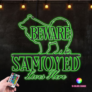 Beware Samoyed Dog Lives Here