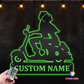 Romantic Scooter Couple Metal Cutting 2, Great Monogram For Biker Couple Corner