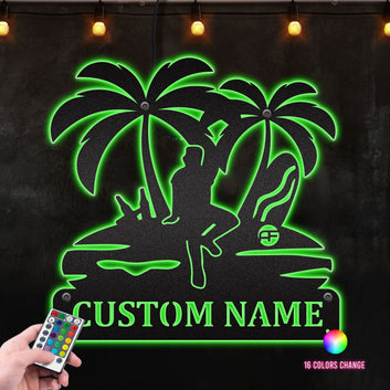 Surfing & Relaxing Custom Name