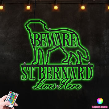 Beware St.Bernard Lives Here Dog Sign