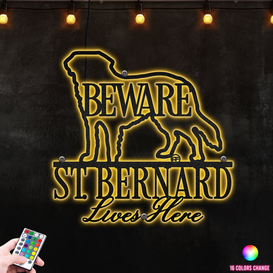 Beware St.Bernard Lives Here Dog Sign