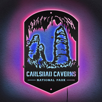 Carlsbad Caverns Park Neon Sign, National Park Welcome Sign, Personalized National Park Sign, Forest Service Sign, Customized Park Sign