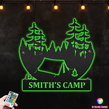 Custom Welcome Sign For Campsite In The Forest