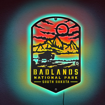 Badlands National Park Neon Sign, National Park Welcome Sign, Personalized National Park Sign, Forest Service Sign, Customized Park Sign